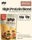High Protein Blend (Pea Protein Isolate + Rice Protein Isolate) with added Fiber for Better Digestibility & Absorption