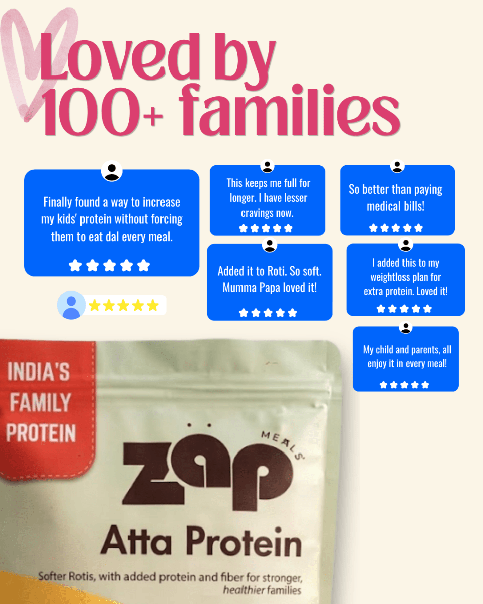 Zap Family Protein Mix - 54g Protein Per 100g | Plant - Based Atta Protein for the Whole Family - Zäp Meals